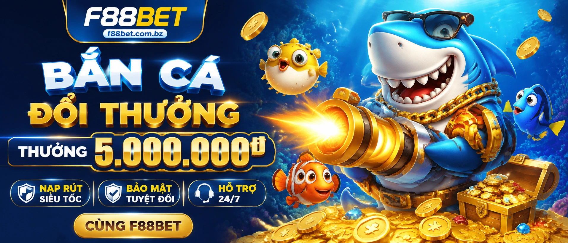 F88Bet Casino, Nổ Hũ, Bắn Cá và Live Casino 32 Fishing Games